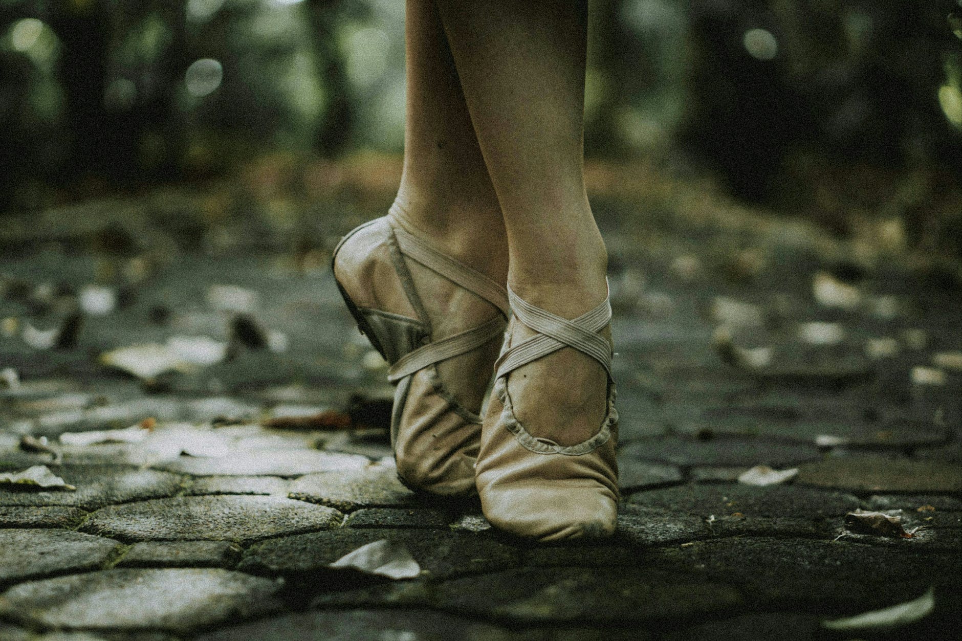 person wearing ballet shoes
